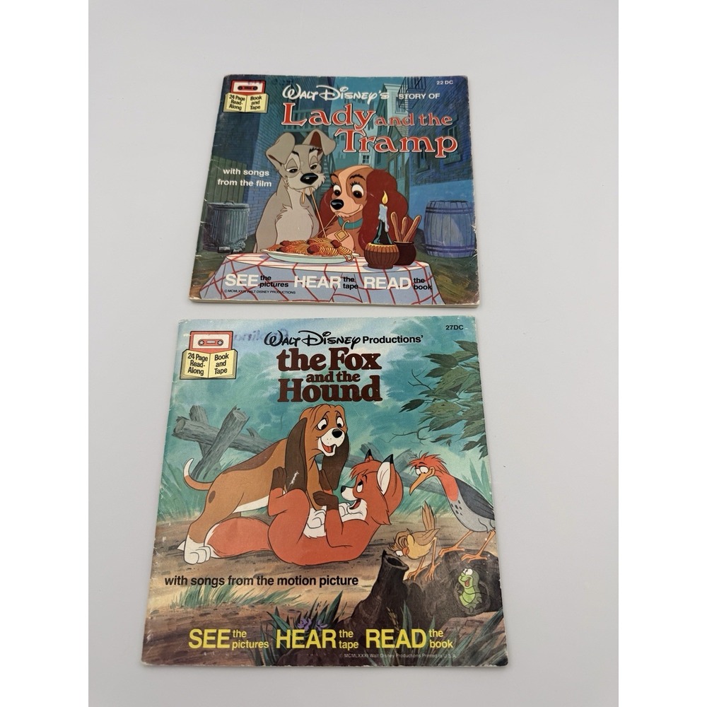 Vintage Walt Disney Read Along Paperback BOOKS ONLY (No tape)  2 Book Lot